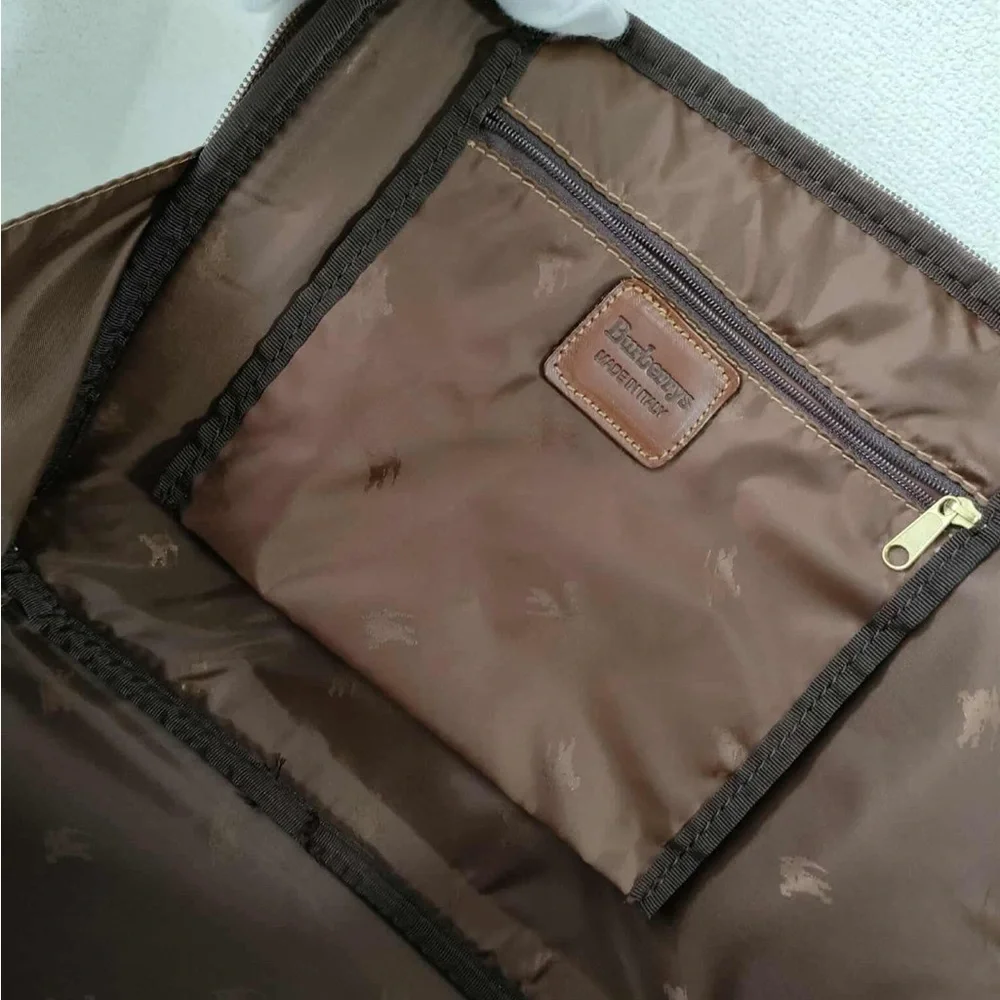 Burberry Tan and Brown Plaid Briefcase